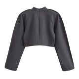 Autumn New Half-High Collar Fluffy Short Coat 1223451 High-Waisted Trousers 1223452 HZ1208