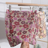 French Heavy Industry Lighting Flowers A-Word Skirt High Waist Thin Ass Anti-Light Short Skirt Women 8158 HZ1208