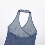 2025 Summer Cowboy Hanging Neck Blouse Women's Small Sling Vest Top HZ1208
