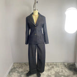 2025 Spring And Summer Female Simple Waist Cowboy Suit Suit HZ1208