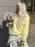 Fashion Sense Of Long Knitted Flower Circle Collar Collar Sweater Loose Leisure Lazy New Woman HZ1208
