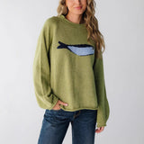 Spring 2025 Fashion New Retro Sweater Casual Collar Loose Knitted Sweater HZ1208