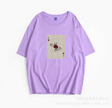 2025 New Cotton Short-Sleeved Top Small Print Collar T-Shirt Loose Soft Ins Women's Clothing HZ1208