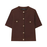 Z Spring 2025 New Women's Short-Sleeved Simple Fashion Knitted Jacket Skirt 1822025 1822025 HZ1208