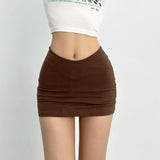 2025 Summer New Thai Hottie Sexy Low V Waist Tight Body Slim Ass Skirt Skirt Mini Short Skirt HZ1208