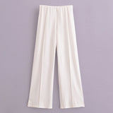 Autumn New Double-Sided Round Collar Blouse 3641859 Elastic Casual Trousers 3641860 HZ1208