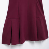 Autumn 2025 New Women's Retro Body-Creats Bumping Color Ribs Wide Folding Dress HZ1208