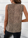 2025 Spring/Summer Women's New Fashion Leopard Vest Sleeveless Shirt HZ1208
