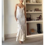 Sexy Women's New Sleeveless Dress Three-Dimensional Heavy Industry Knitted Back Strap HZ1208