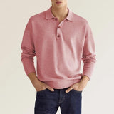 2025 Wish Autumn Long-Sleeved V-Neck Button Men's Casual Polo Shirt HZ1208