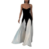 Sexy Women's New Slings With Sling Color Splicing Out Shoulder Print Dress Body Dress HZ1208