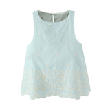 Gentle Style French Blue Holiday Vest Sleeveless Dress High-End Vest Half Dress Two Sets HZ1208