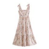 2025 Women's Printed Breast Slinged Sling Dress 2914 HZ1208