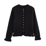 Z2025 Autumn New Temperament Round Neck Simple Stacked Knitted Coat 2756114 HZ1208