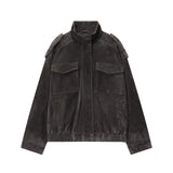 New Suede With Loose Leather Coat In Autumn 4341770 HZ1208