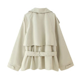 Women's Clothing 2025 Summer New Temperament Fashion With Belt Long Sleeves With Short Windcoat 4749847 HZ1208