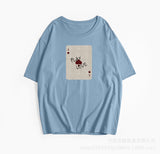 2025 New Cotton Short-Sleeved Top Small Print Collar T-Shirt Loose Soft Ins Women's Clothing HZ1208