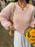 2025 Pink Sweater Women's Autumn And Winter Knitting Top Casual Sweater Women's Clothing HZ1208