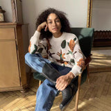 Autumn/Winter 2025 New Round-Neck Sweater Flower Weaving Loose Soft Knitted T-Shirt Women's Clothing HZ1208