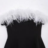 Women's New One-Word Collar Elastic Sexy Hot Babes Dress HZ1208