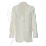 25 New Oversize Mesh Three-Dimensional Lotus Edge Irregular Loose Suit Casual Coat 1548 HZ1208