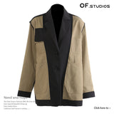 25 Autumn And Winter British Style Geometric Print Personality Cut To Repair The Body Hair Coat Woman 1712 HZ1208