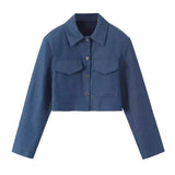 Women's Autumn 2025 Folding Wide Leg Trousers + Short Coat Set HZ1208