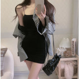 Thai Summer New Women's Elastic Body Tightness Flat Sling Dress Women Low-Chests Hot Girl Ass Skirt HZ1208