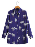 2025 Women's New Long-Sleeved Animal Zebra-Print Shirt 21006 HZ1208