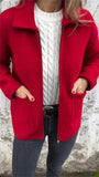2025 New Single-Sided Autumn And Winter Collar Knit Zipper Casual Coat Woman HZ1208