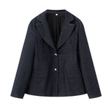 2025 Spring And Summer Female Simple Waist Cowboy Suit Suit HZ1208