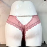 Diamond Chain Hollow Lady T-Shirt Lace Trousers Comfort Ice Silk Cotton Crotch Trousers Sexy Low-Waist Trousers HZ1208