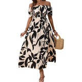 2025 Summer New Sexy Body-Print Shoulder Dress HZ1208