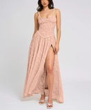 Sexy Women's New Sexy Sling U Tie Dew Back Perspective Chiffon Dress HZ1208