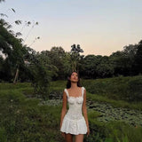 French Niche Hottie Waistless Sleeveless Dress Girl Body To Show Thin Folds A Word 100 Folds Skirt Pure Color HZ1208