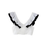 2025 Summer New Fashion Casual Crash V-Necked Lotus Side Dress Half-Dress Suit Woman HZ1208