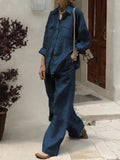 Autumn 2025 New Women's Long-Sleeved Shirt Loose Pants Two Sets HZ1208