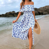 2025 Summer New Sexy Body-Print Shoulder Dress HZ1208