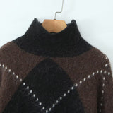 Z2025 New Fashion Temperament Female High-Necked Loose Knitted Sweater Mini-Skirt HZ1208