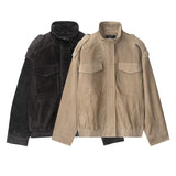 Z2025 New Fashion Temperament Women's Suedo Texture Leather Coat 4341770 HZ1208