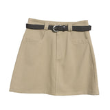 Real Shooting Kin Color High-Rise Thin Bag Hip Skirt 2025 New Hundred With Belt A Short Skirt 9997 HZ1208