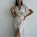 Spring 2025 Women's New Temperament Elegant Collared High-Waisted V-Necked Long-Sleeved Dress HZ1208
