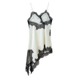 Z New Female V-Neck Lace Decoration Asymmetric Sling Dress 5919200 HZ1208