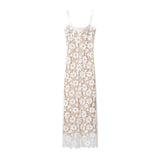 Summer New Women's Lace Strap Open-Fork Sling Dress HZ1208