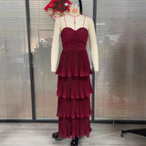 Sexy Women's New Breast-Laminated Folded Evening Dress Dress HZ1208