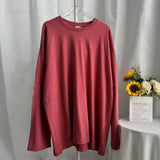 Spring 2025 New Hot Pure Color Long-Sleeved T-Shirt Women Loose Cotton Collar Base Top HZ1208