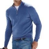 2025 New Winter Long Sleeve V-Neck De-Yvet Zipper Men's Casual Polo Shirt HZ1208