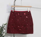 2025 New Scaro Squint Red Skirt High Waist Thin A Word Backbage Anti-Walking Short Skirt 8286 HZ1208