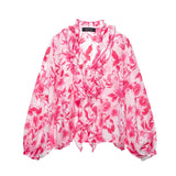 Z Women's Cascaded Collared Shirt Fan Flute Cloak Skirt Set 5029086 5029087 HZ1208