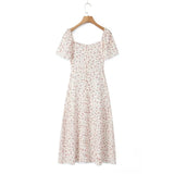 2025 Women's New Printed Rope Cramps To Close The Waist Short-Sleeved Dress 9342 HZ1208